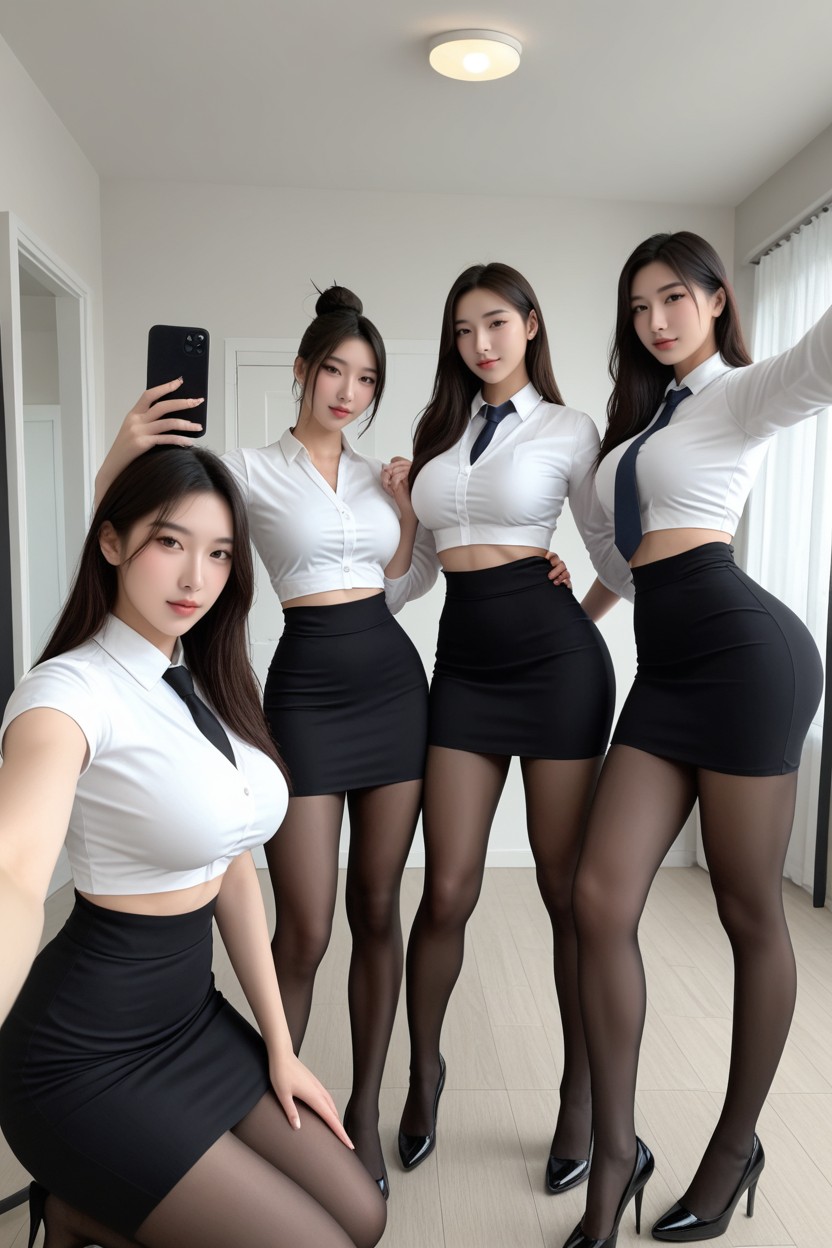 Vue De Face, Uhd, Stunning Korean Goddess Face Porno IA Asiatique