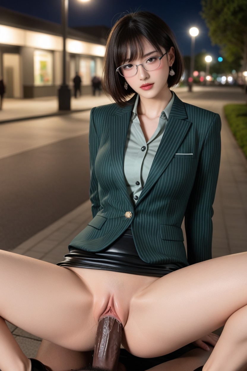 Glasses, Medium Breast, Street View From Park AI國產黃片