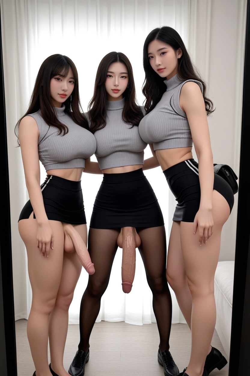 Knee Bend, Group Of Three Futanari, Backpack Asian AI Porn