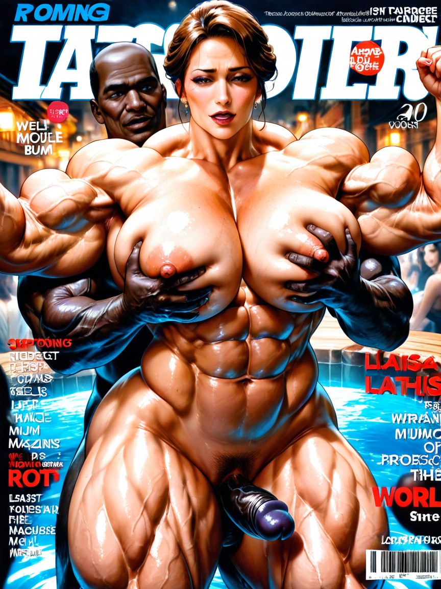 Well-built Figure, Huge Muscles, Developed Muscles Asian AI Porn