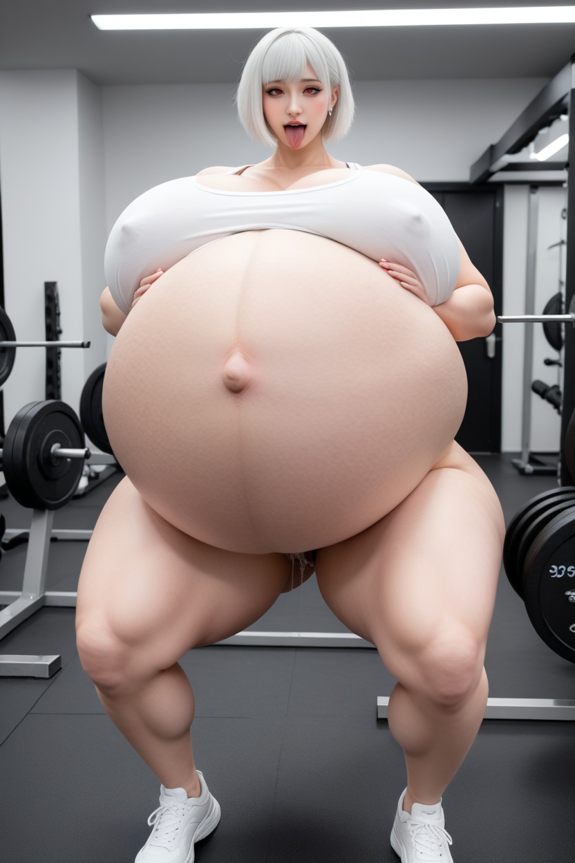 Gym, High Resolution, Curvy Body Asian AI Porn