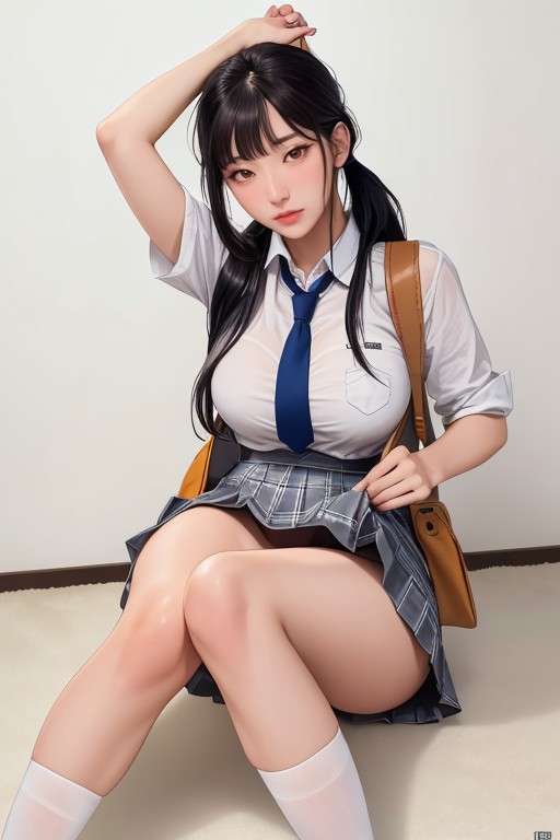 Naked Feet, Navy Jacket, Soft Features Porno asiático IA