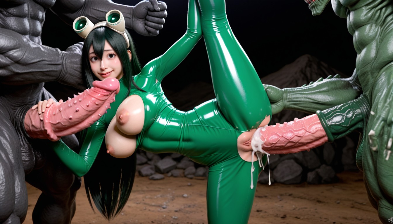 Colossal Cock, Barbed Penis, Eyes Open Wide In Shock Asian AI Porn