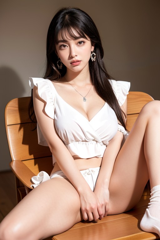 Pink Nipples, Black Loafers, Japanese Model Asian AI Porn