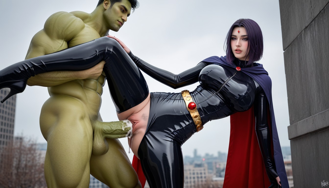 Hulk Gigantic Cock, Extreme Waist, Creampie Porno asiático IA