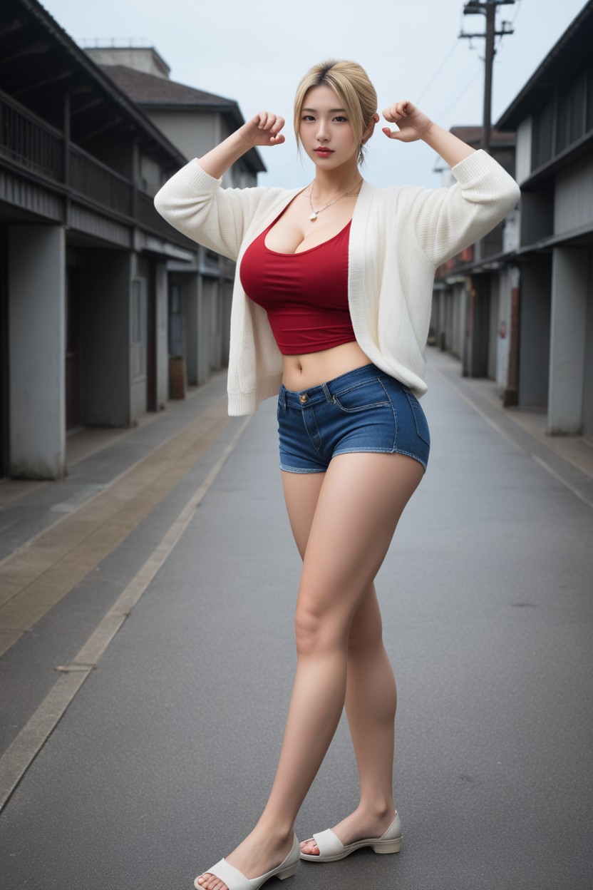 Round Ass, Sexy Face, Detailed And Realistic Shiny Skin Asian AI Porn