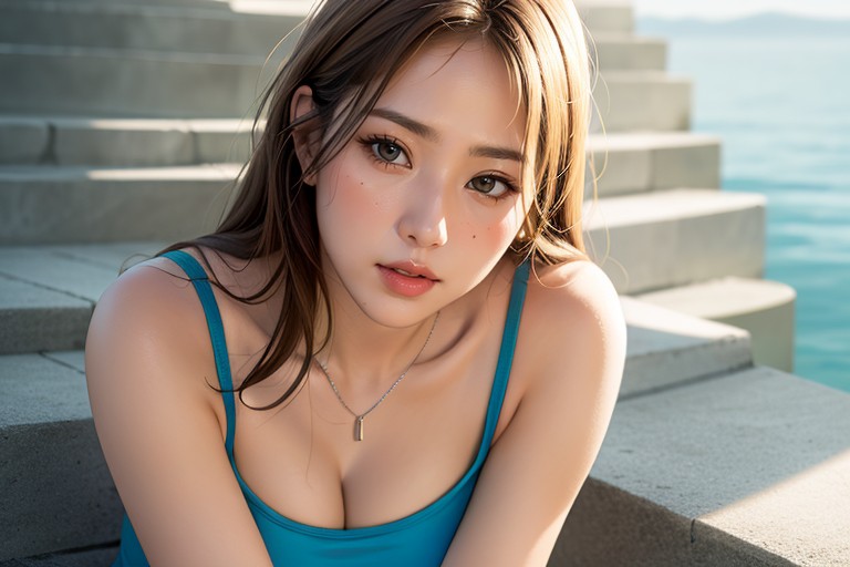 Delicate Facial Features, Soft Smile, Smooth Jawline Asian AI Porn