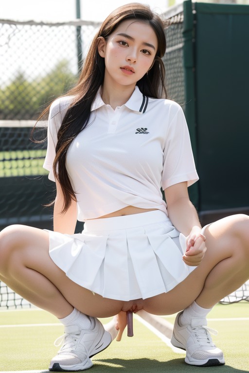 Waist, Looking Up, Heavily Made Up Asian AI Porn
