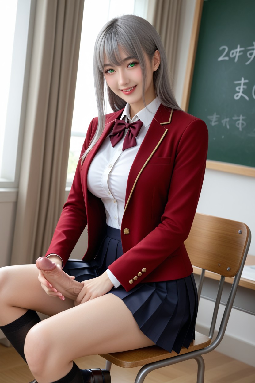 Gold Line Edge On Long Sleeve, Japanese Pretty Futanari Woman, Long Straight Hair Asian AI Porn