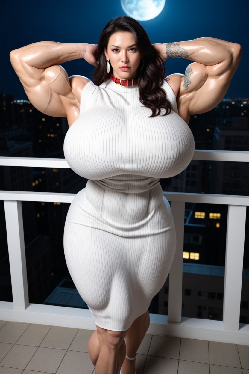 Shiny Skin, Hyper Gigantic Massive Penis, Skirt Asian AI Porn