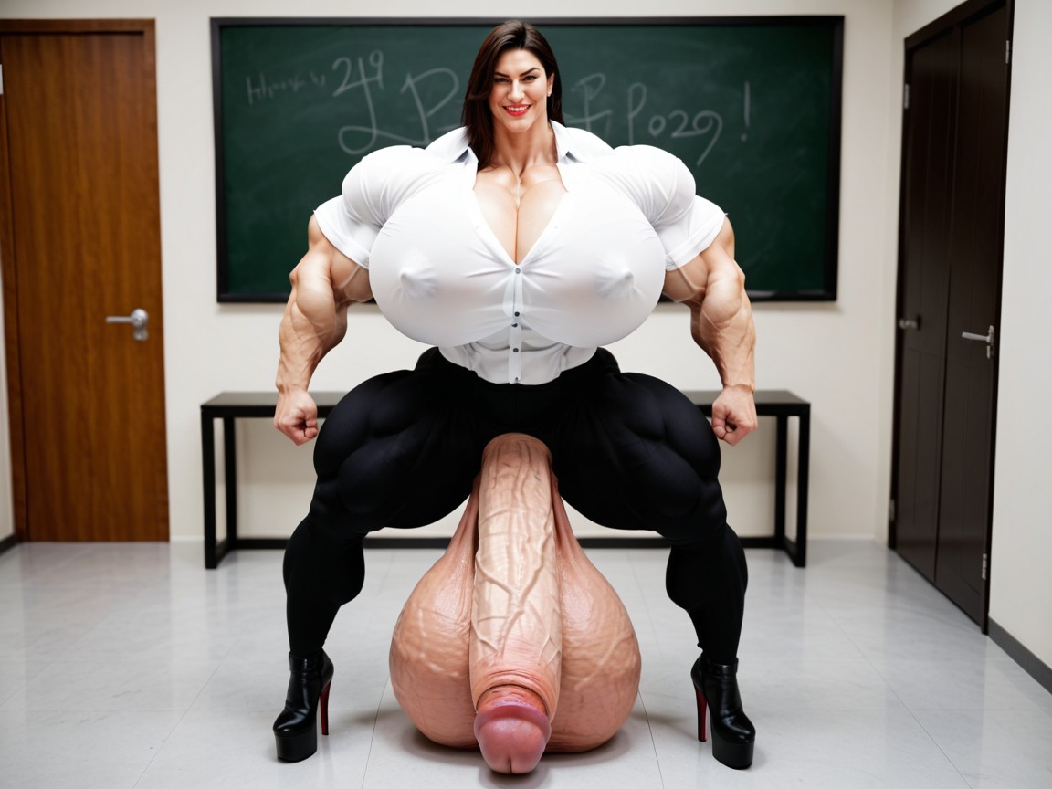 Unrealistically Large Balls, Hyper Huge Massive Muscles, Cumming Alot Porno asiático IA
