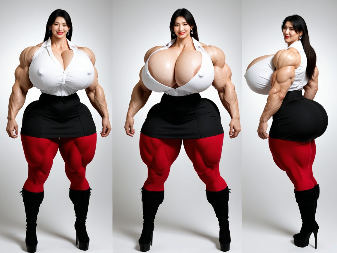 望向观众, 巨型乳房, Hyper Gigantic Shoulder Muscles AI国产黄片