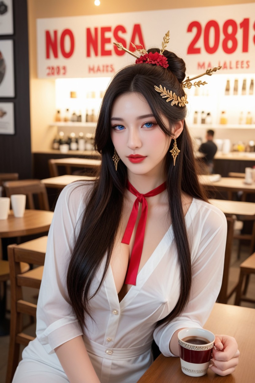 Close Up, Stand, Perfect Face Asian AI Porn