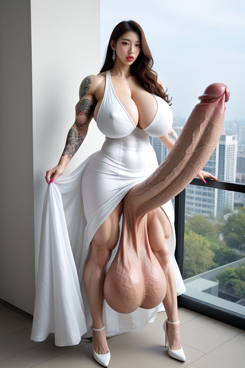 Growth, Korean Face, Gigantic Breasts Porno asiático IA