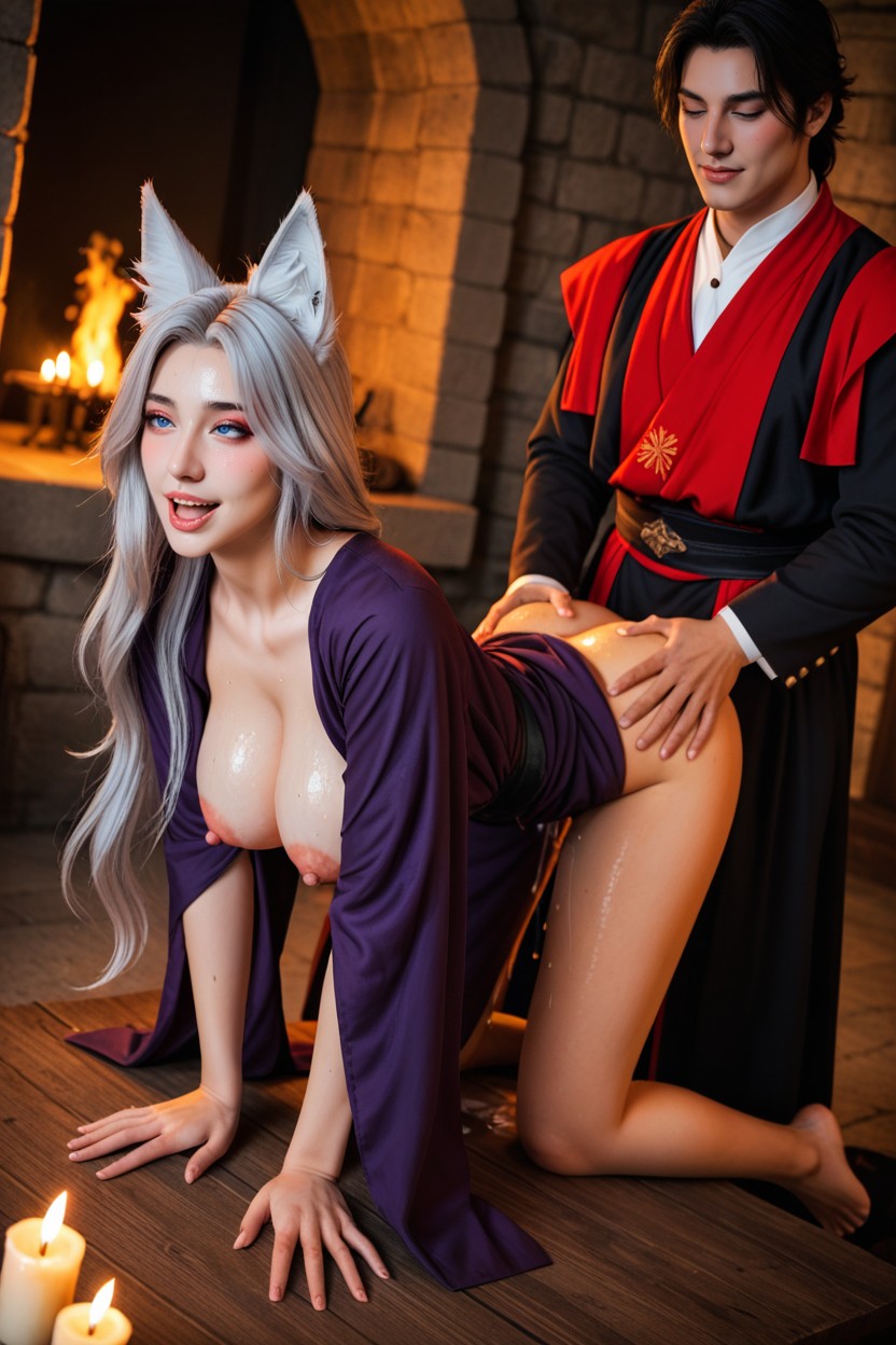 Third Person Doggystyle, Kemonomimi, Pussy Juice Dripping Porno IA Asiatique
