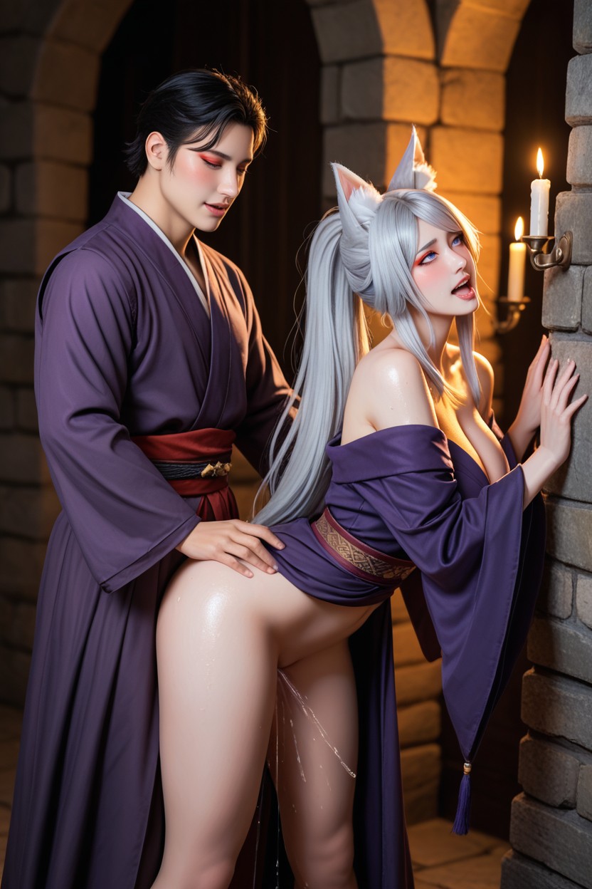 Man Woman, Pussy Juice Dripping, Sharp Eyes Asian AI Porn