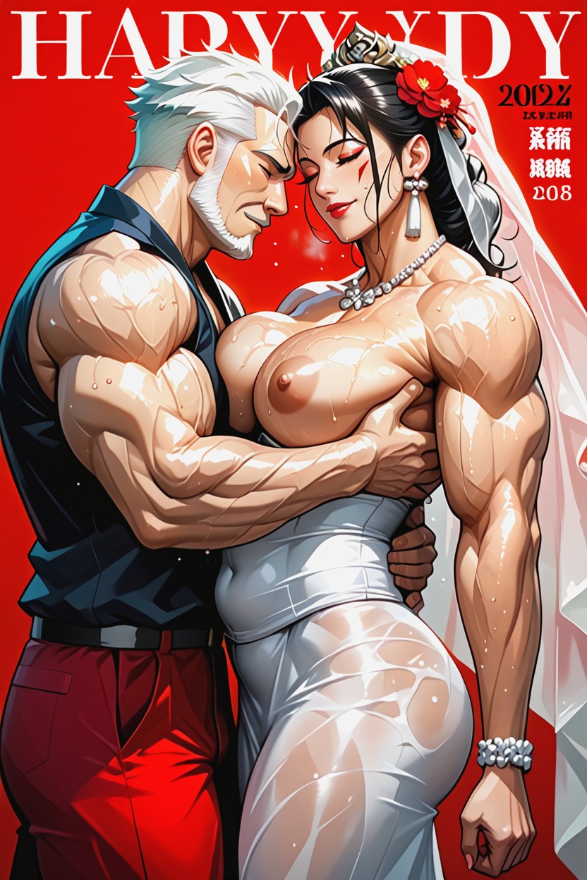 Round Buttocks, Perfect Natural Moderate Chest Circumference, Magazine Cover Background Porno IA Asiatique
