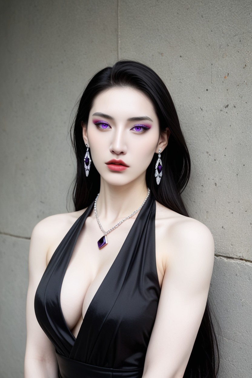 K, Pale Mauve Lips, Cadaverous Pale Porno asiático IA