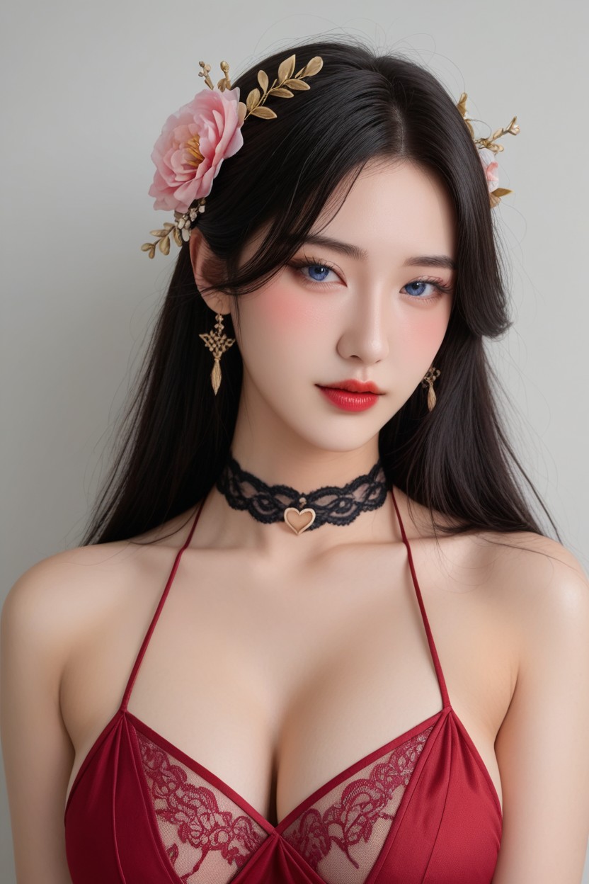 25+, Cheveux Multicolores, Fard À Joues Intégral Porno IA Asiatique
