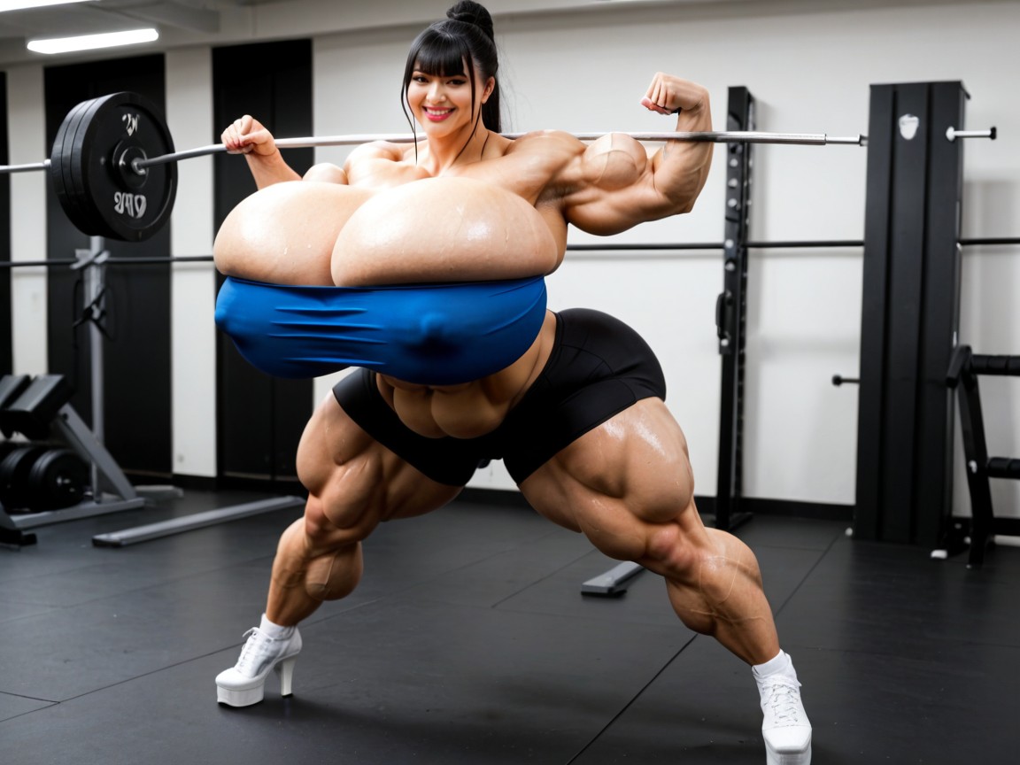 Bbw, Hyper Muscular Body, Massive Muscles Porno IA Asiatique