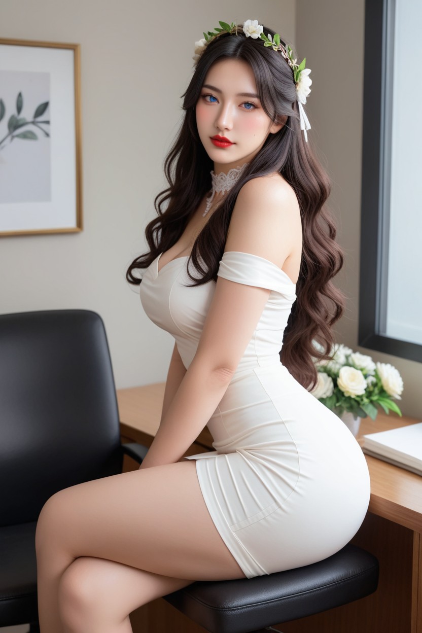 Embarrassed , Detachable Sleeves, Side View Asian AI Porn
