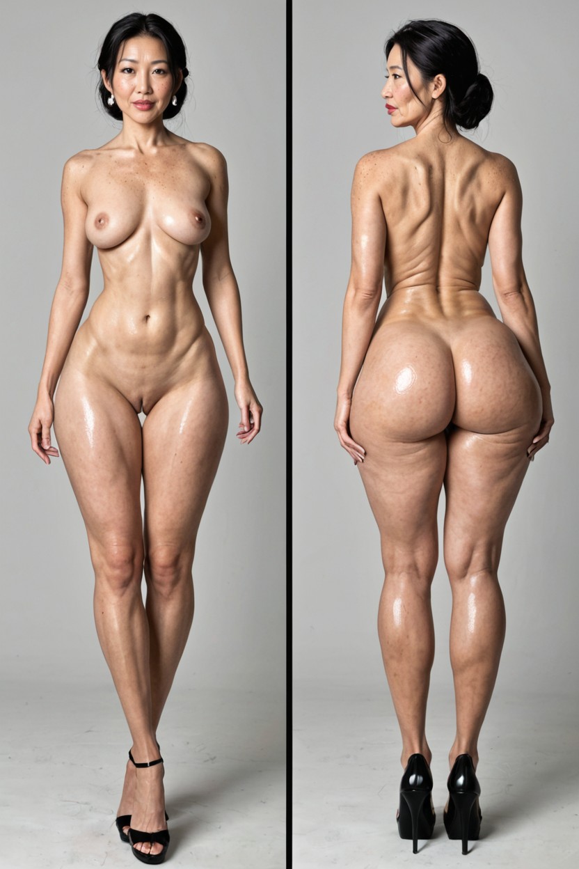 Extremely Wide Buttocks, Extremely Tall, Bright Setting Porno asiático IA