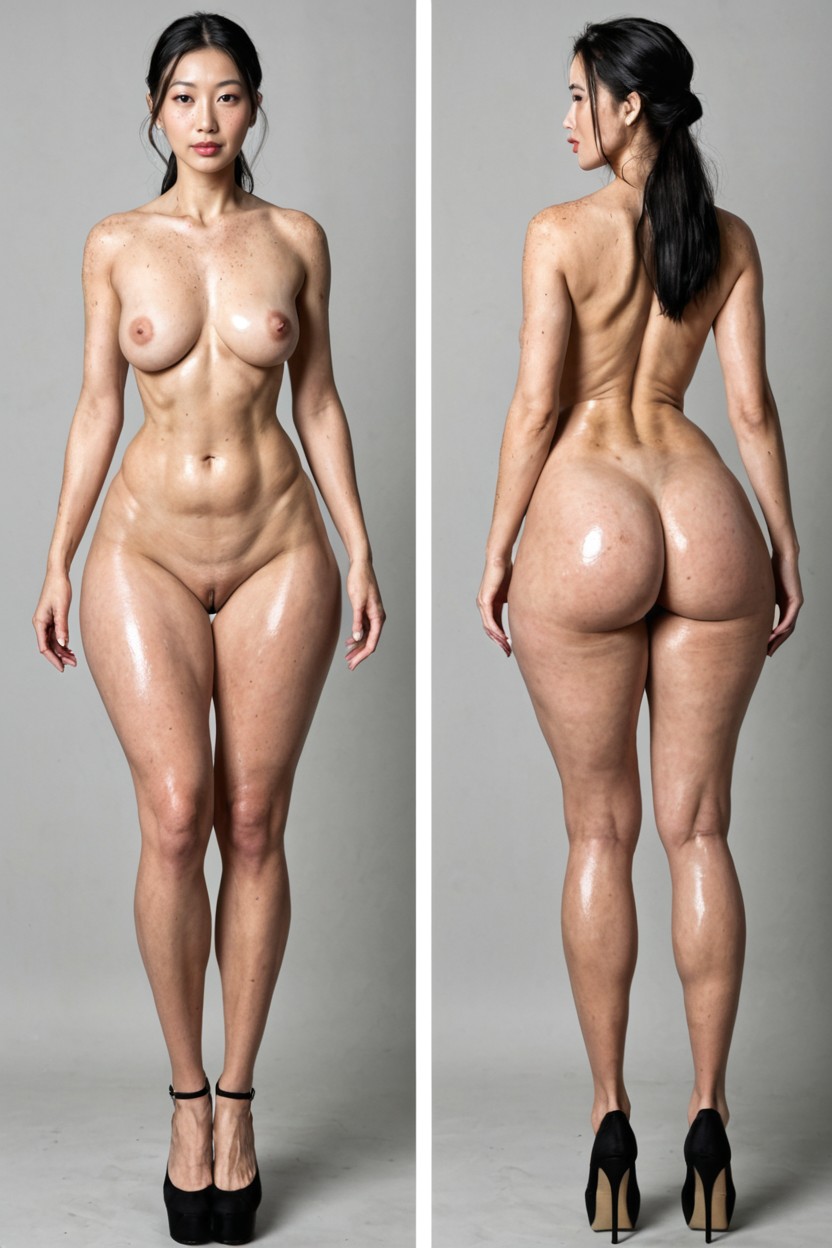 Freckles, Extremadamente Pesado En La Parte Inferior, Extremely Long Legs Porno asiático IA