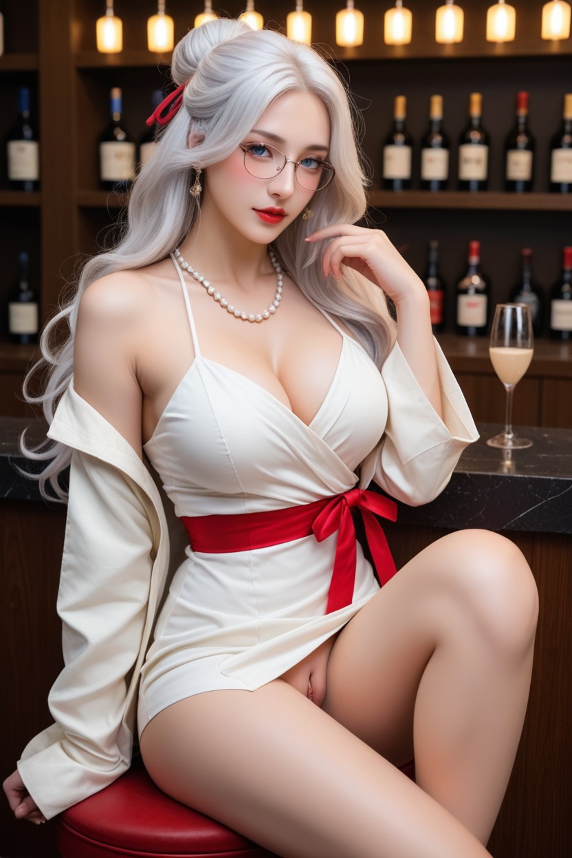 Highest Quality, French Hair Bun Updo, A Glamorous Body 아시아 AI 포르노