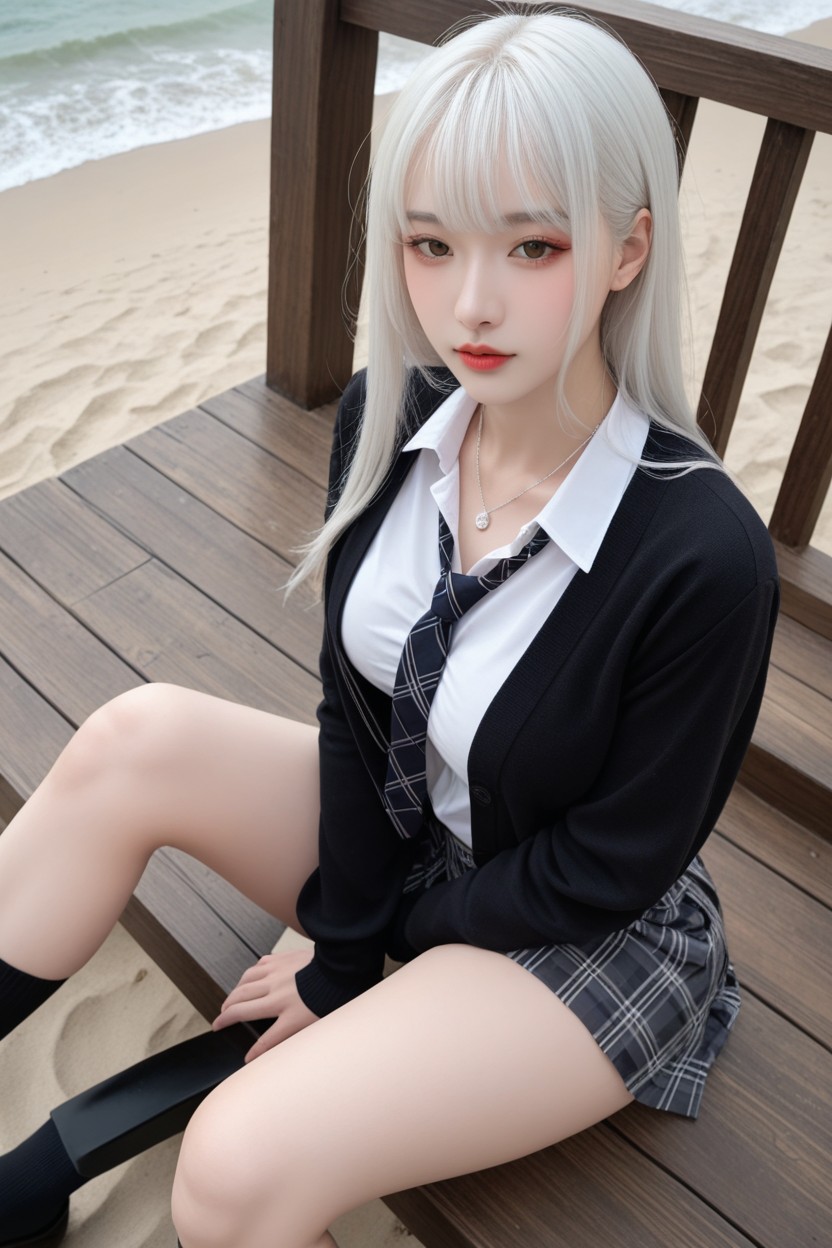 Light Makeup, Korean Idol, 上視角 AI國產黃片