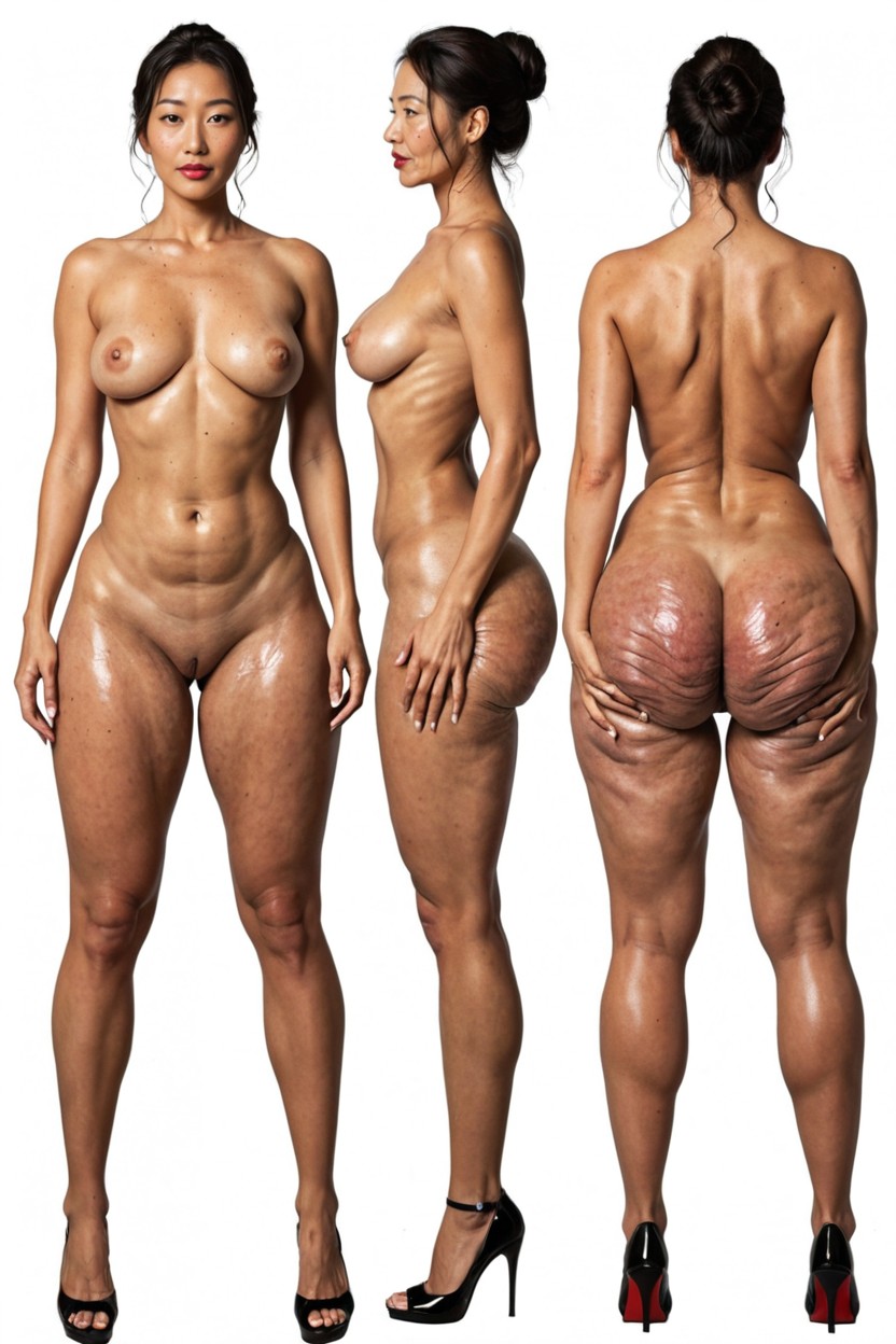 Bright Setting, Six Pack Visible, Elder Grandma Appearance Loose Legs Porno asiático IA