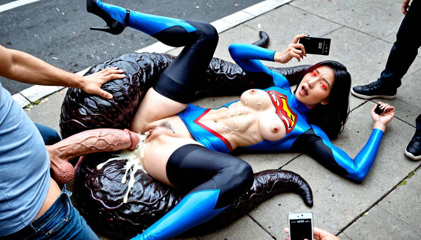 Asian Japanese Spandex Superhero, Small Ass, Skinny Asian AI Porn
