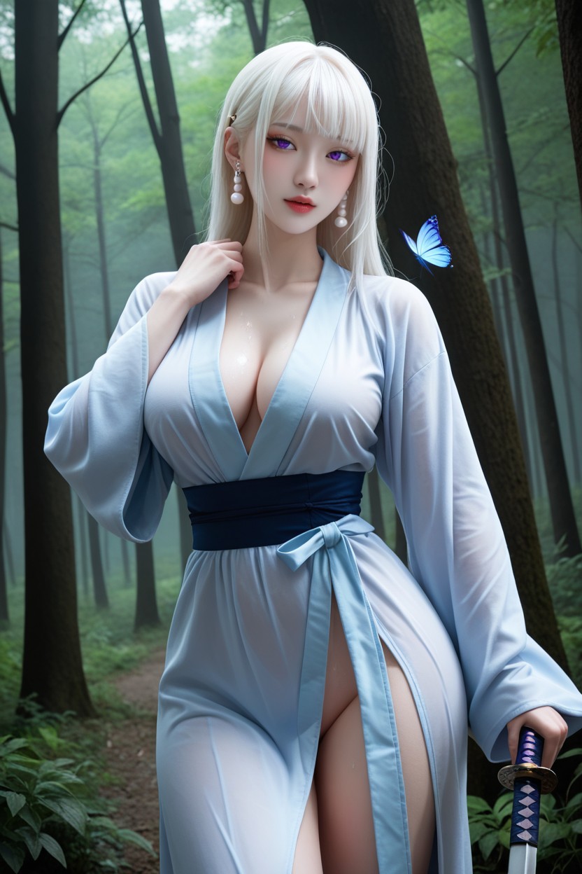 Distinctive Beauty, Korean Idol, Long Straight Hair Asian AI Porn