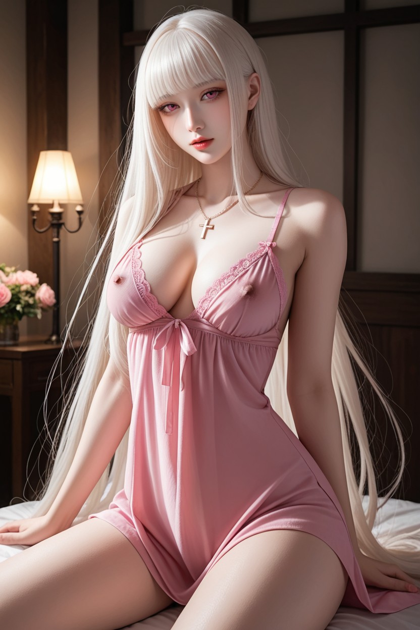 Breast Exposed, White Skin, Very Korean Idol Porno asiático IA