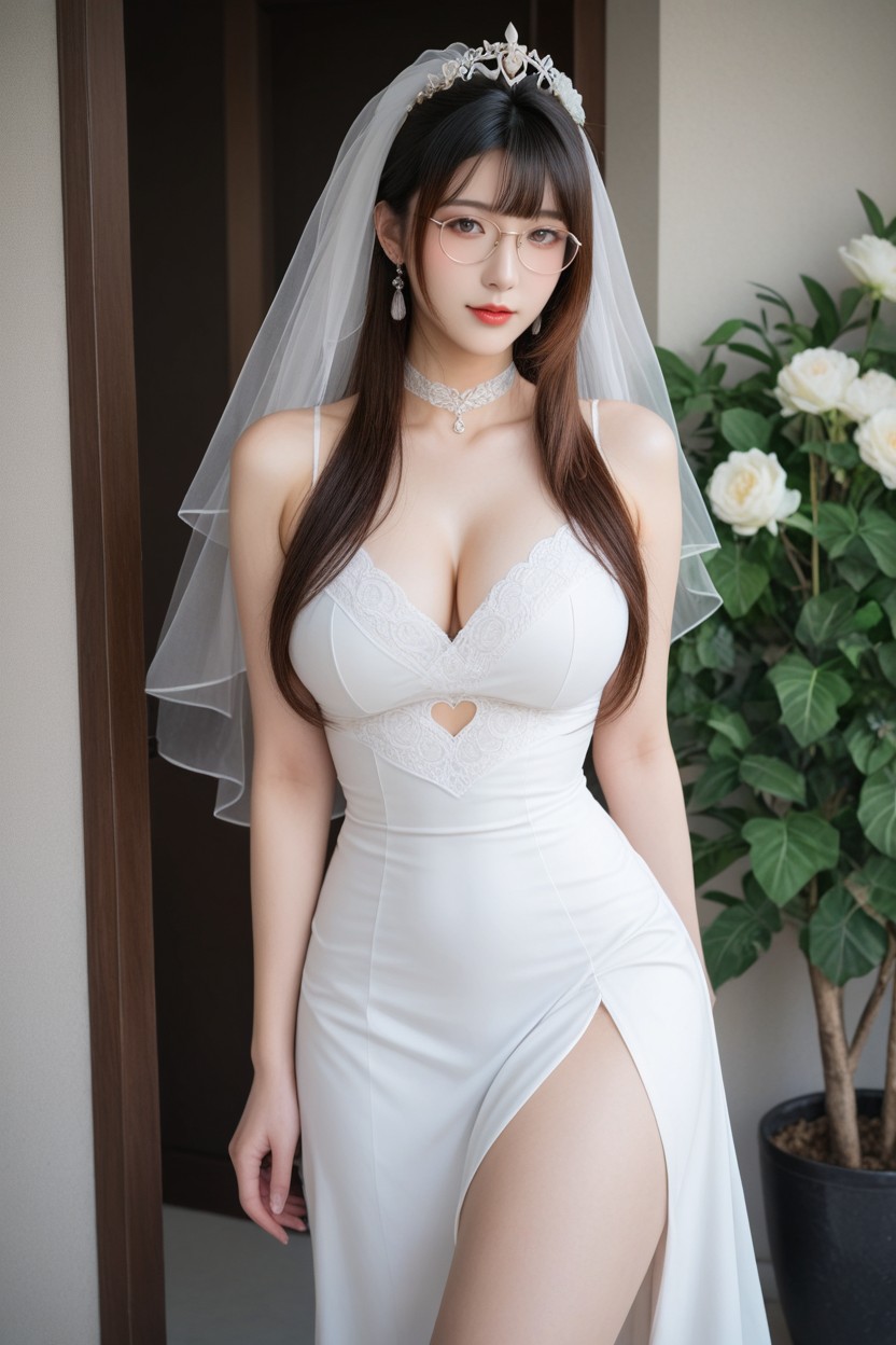 Mature Korean Missy, Hourglass Body Shape, Big Charming Eyes AI国产黄片