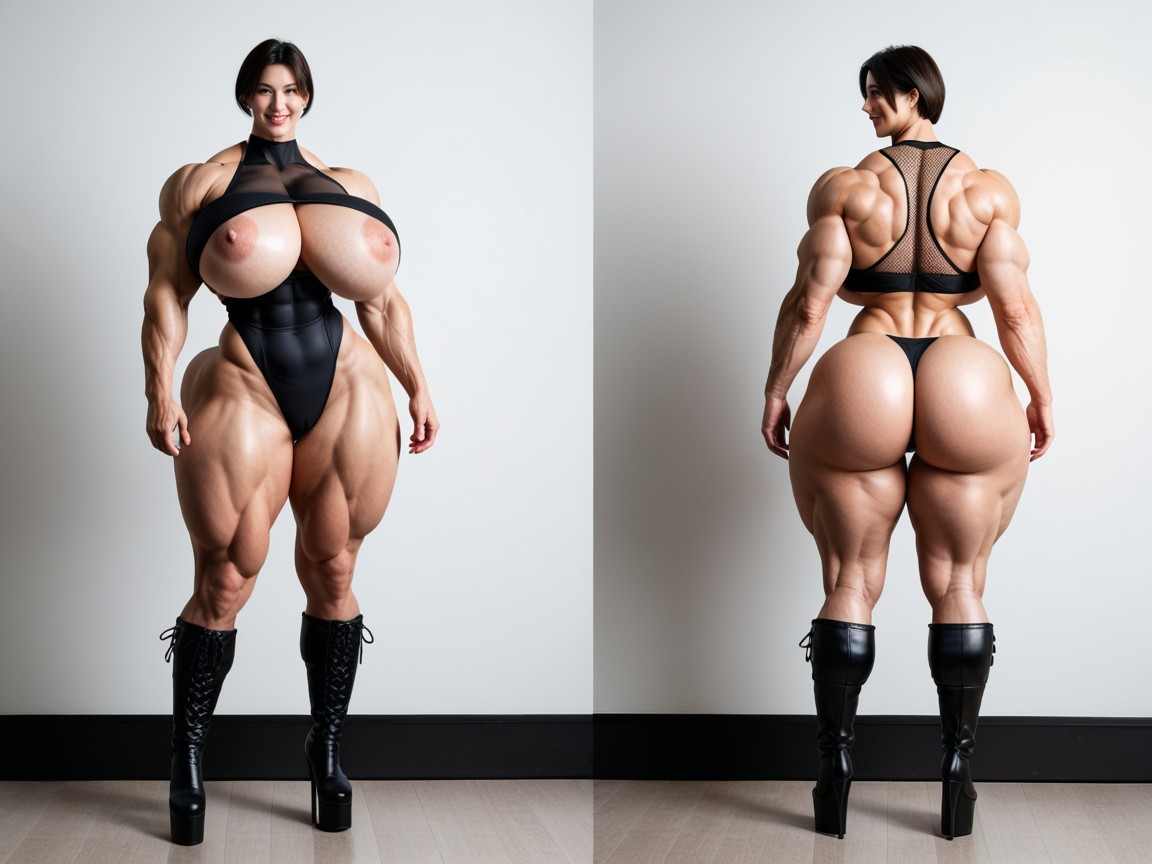 站立, Hyper Oversized Muscle, Platform Heels AI国产黄片