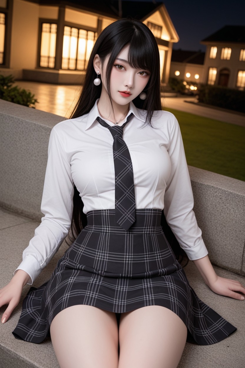 Silver Necklace, Extremely Beautiful Face, Brown Eyes AI國產黃片