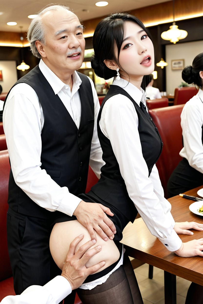Smooth Skin, Side View, Bending Over Table AI国产黄片