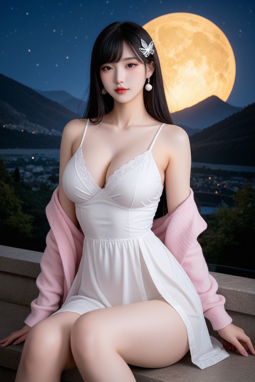 膝盖向上, Korean Goddess, Albino Skin AI国产黄片