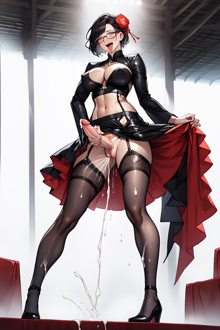 Love Juices Flow Down Thighs, Cosplay Costume, Low-angle From Below AI國產黃片