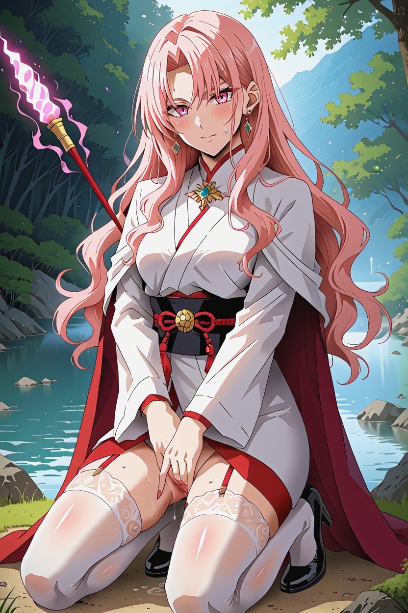 Fine Arms, She Is Masturbating Herself With A Magic Wand, Fine Legs アジアのAIポルノ