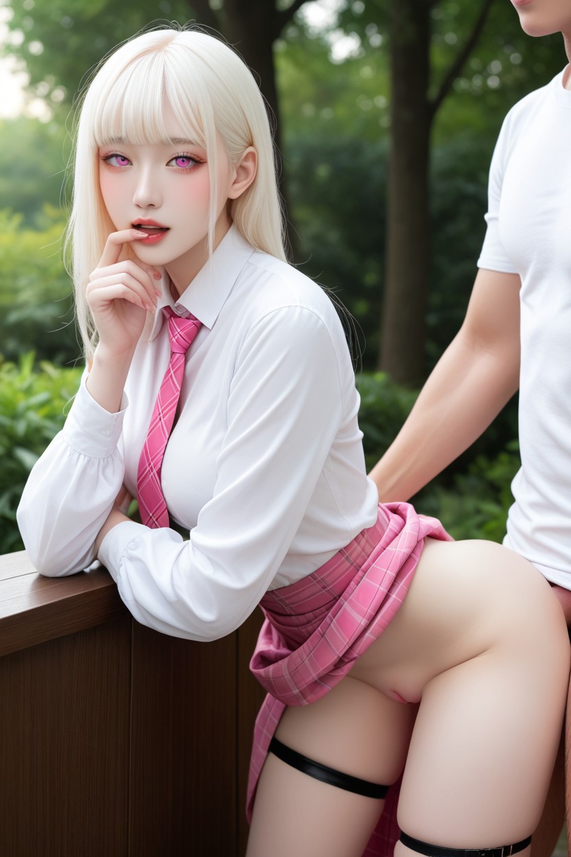 Korean Idol Face, Long Straight Hair, Pink Labia アジアのAIポルノ