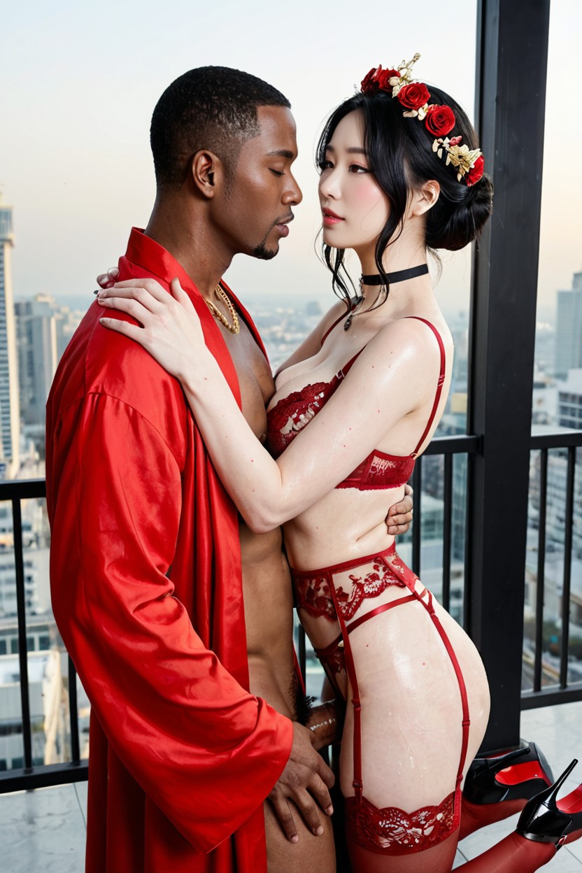 Sexo En Brazos, De Pie, Korean Idol Face Porno asiático IA