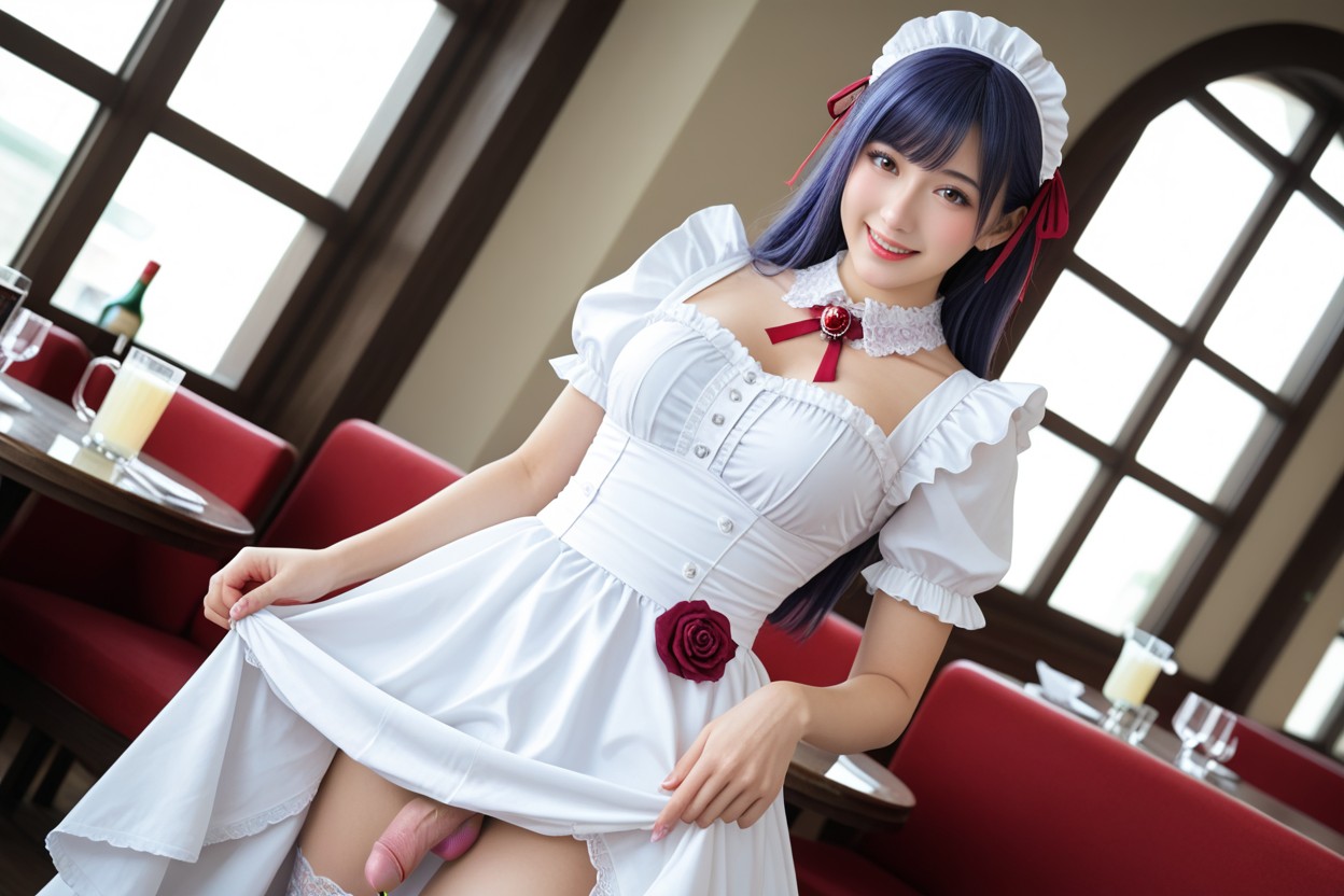 Dynamic Angle, White Frills Maid Head Lace, Perfect Fingers Porno IA Asiatique