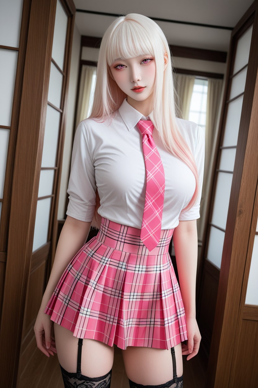 Medium Ass, Korean Idol, Black Thigh Garter Strap Porno IA Asiatique