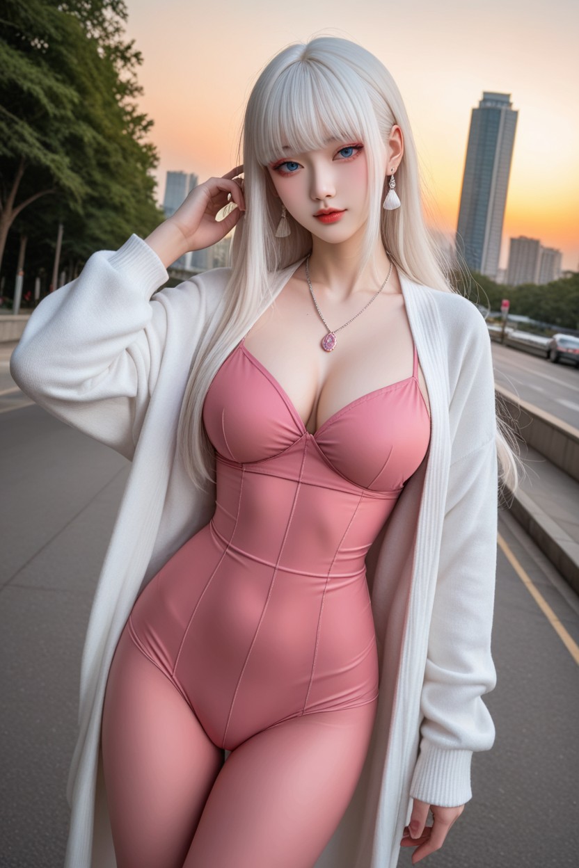 Albino Skin, Extremely Perfect Waist And Hip, Extremely Beautiful Face Porno IA Asiatique