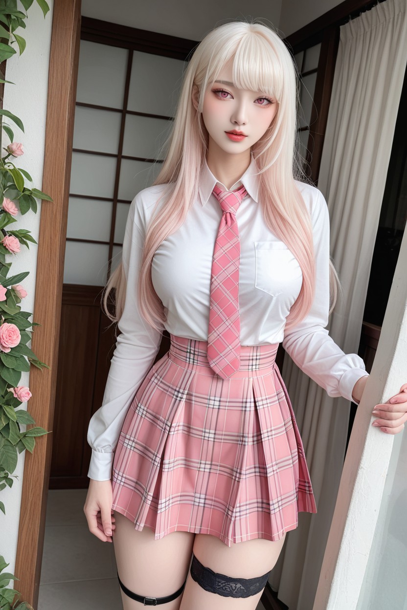 Pink Plaid Tie, Koreany Idol Face, Uhd Porno IA Asiatique