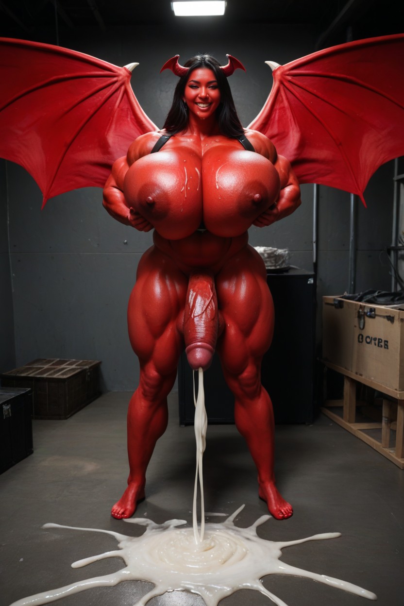 Hyper Excessive Cum, Toned Muscles, Nu Pornografia asiática com IA