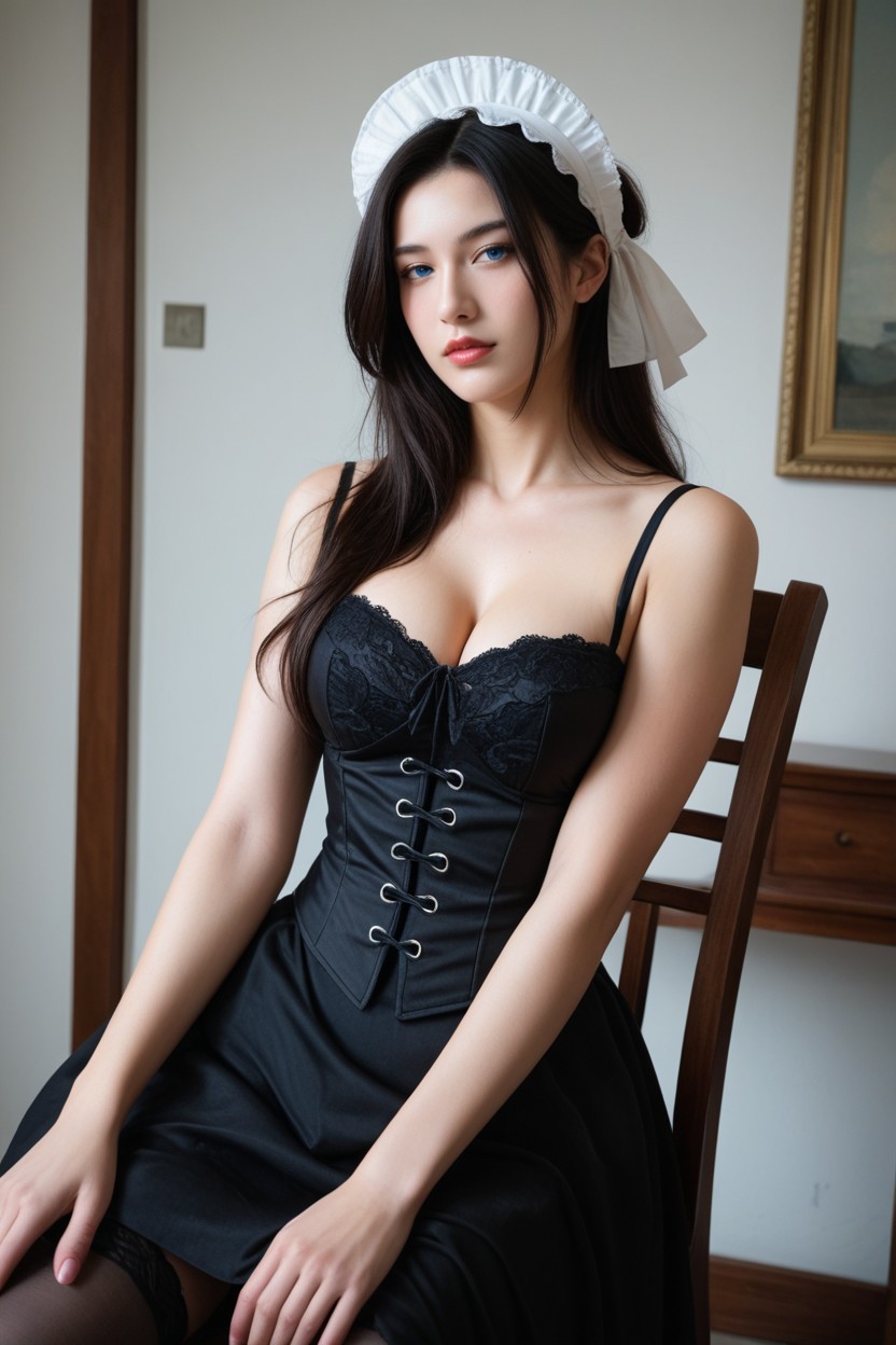 Gothic-inspired Black Corset With Lace Trim, K Resolution, Dramatic Atmosphere AI國產黃片