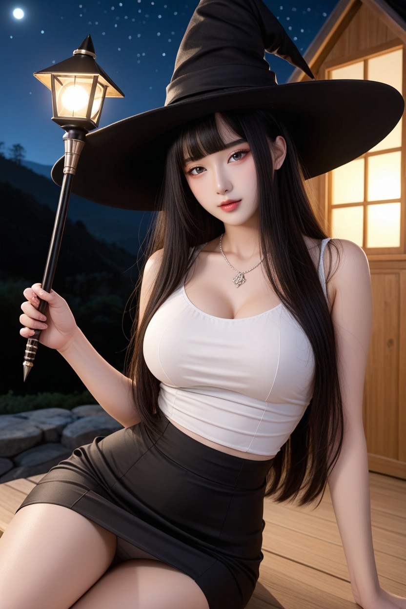 Black Skirt, Very Korean Idol, Light Makeup AI國產黃片