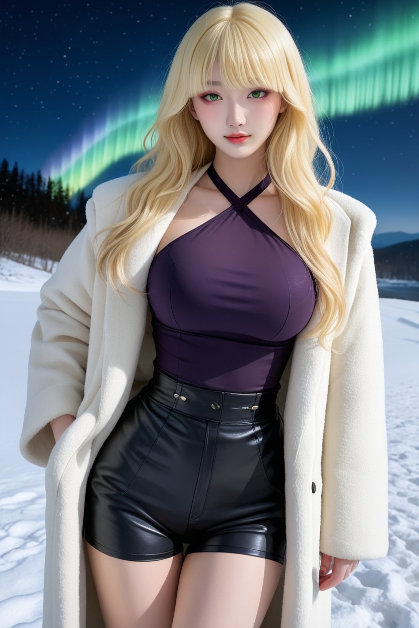 Blonde Hair, 站立, Perfect Korean Idol Face AI国产黄片